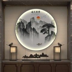 新中式装饰画餐厅挂画玄关古风客厅背景墙茶室壁画中国风卧室床头